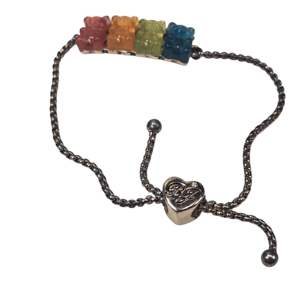 Betsey Johnson Gold Tone Gummy Bear Pendant Necklace Bracelet Set Multicolor - Picture 11 of 11